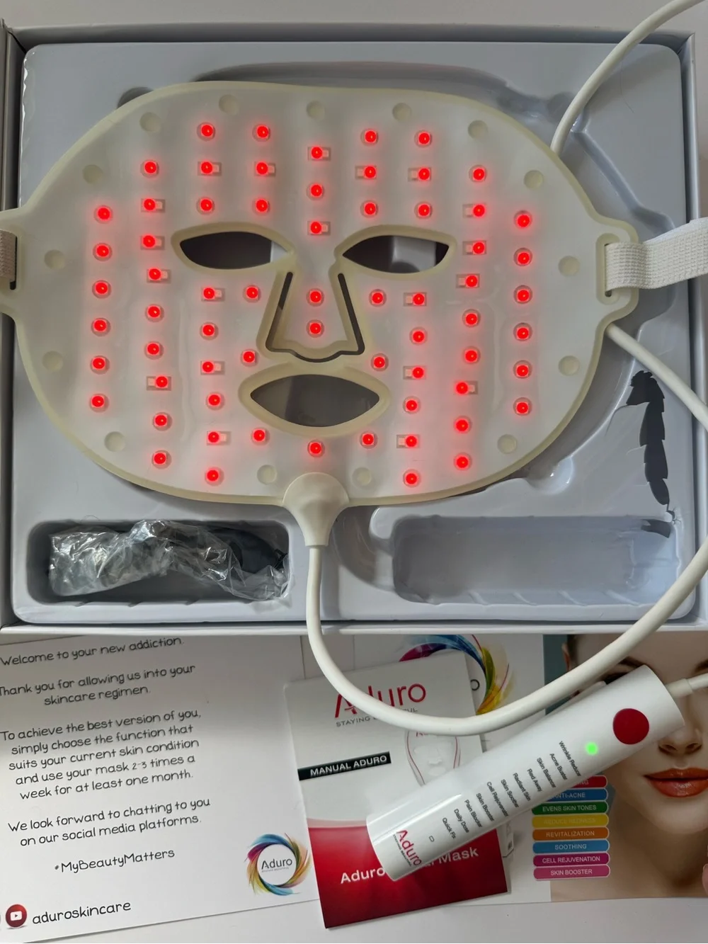Aduro LED Face Mask - Red Light Therapy - Box Included - Lightly Used - Picture 9 of 12